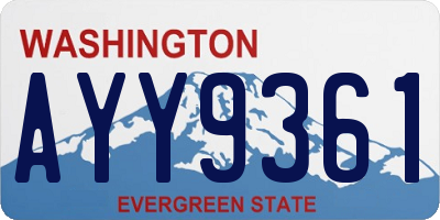 WA license plate AYY9361