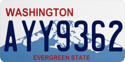 WA license plate AYY9362