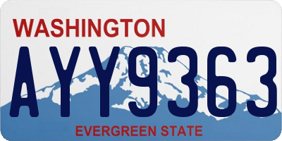 WA license plate AYY9363