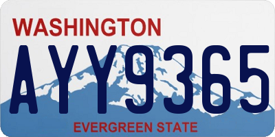 WA license plate AYY9365