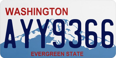 WA license plate AYY9366