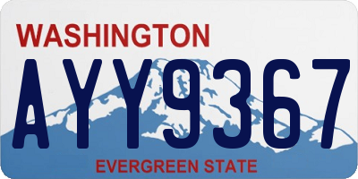 WA license plate AYY9367