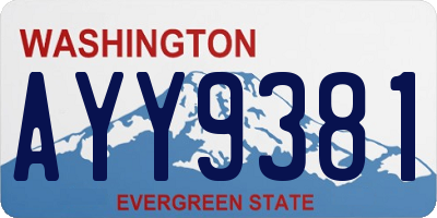 WA license plate AYY9381