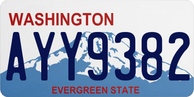 WA license plate AYY9382