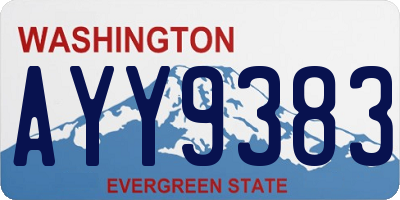 WA license plate AYY9383