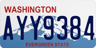 WA license plate AYY9384