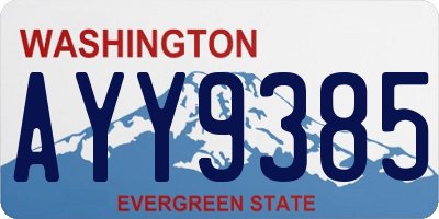 WA license plate AYY9385