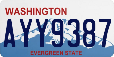 WA license plate AYY9387