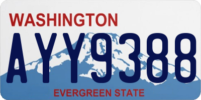 WA license plate AYY9388