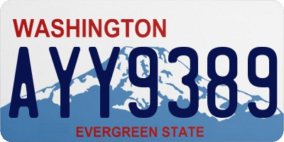 WA license plate AYY9389