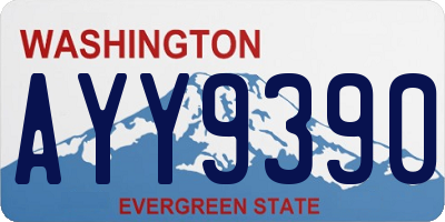 WA license plate AYY9390