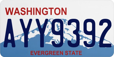 WA license plate AYY9392