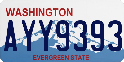 WA license plate AYY9393