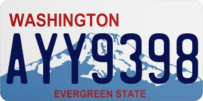 WA license plate AYY9398