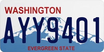 WA license plate AYY9401