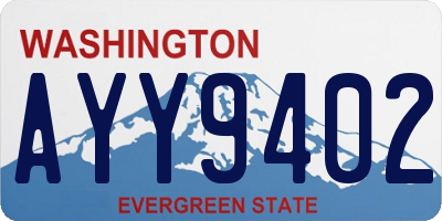 WA license plate AYY9402