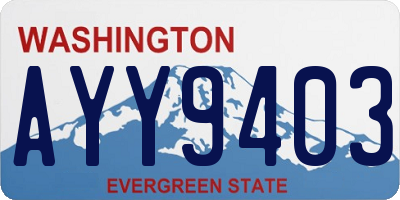 WA license plate AYY9403