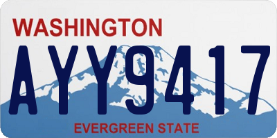 WA license plate AYY9417