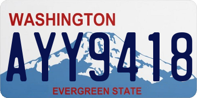 WA license plate AYY9418