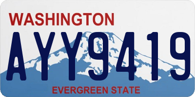 WA license plate AYY9419