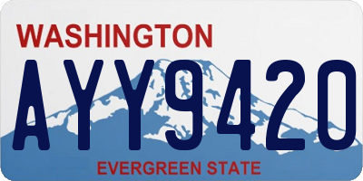 WA license plate AYY9420