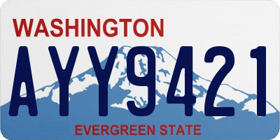 WA license plate AYY9421