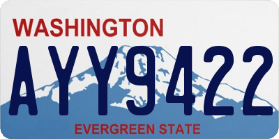 WA license plate AYY9422