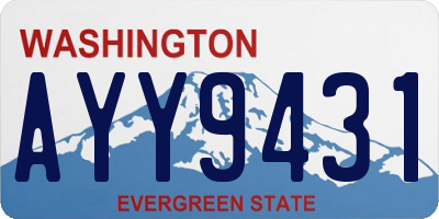 WA license plate AYY9431