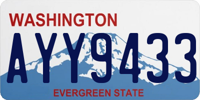 WA license plate AYY9433