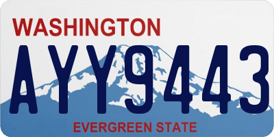 WA license plate AYY9443