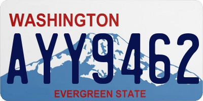 WA license plate AYY9462