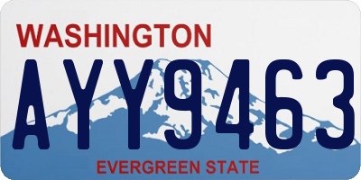 WA license plate AYY9463