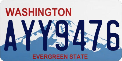 WA license plate AYY9476