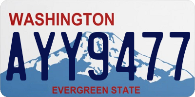 WA license plate AYY9477