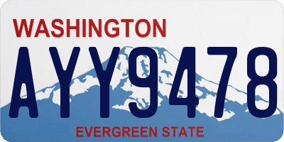 WA license plate AYY9478