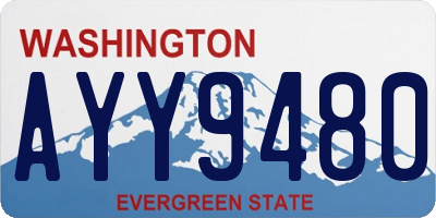 WA license plate AYY9480