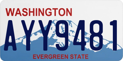 WA license plate AYY9481