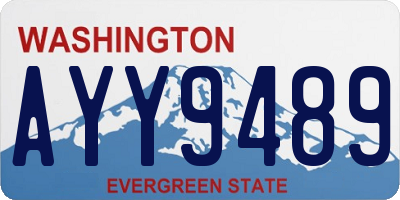 WA license plate AYY9489