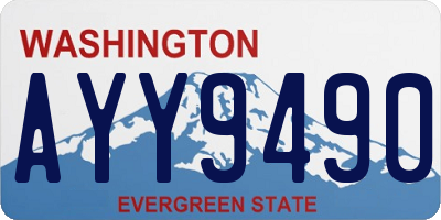 WA license plate AYY9490