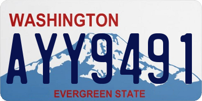 WA license plate AYY9491