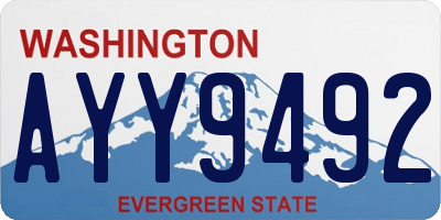 WA license plate AYY9492