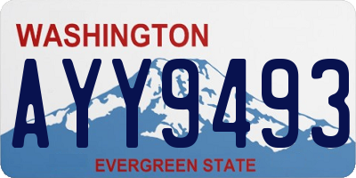 WA license plate AYY9493