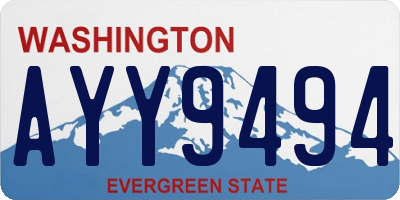 WA license plate AYY9494