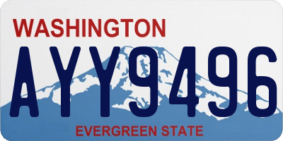 WA license plate AYY9496