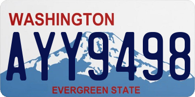 WA license plate AYY9498