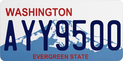 WA license plate AYY9500