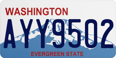 WA license plate AYY9502