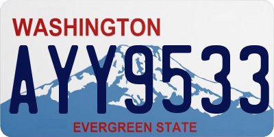 WA license plate AYY9533