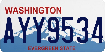 WA license plate AYY9534