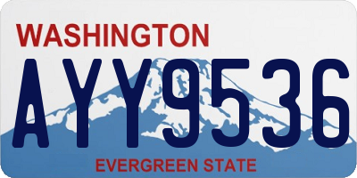 WA license plate AYY9536